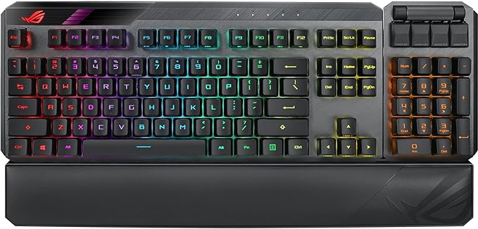 ASUS ROG Claymore II Wireless Modular Gaming Mechanical Keyboard (ROG RX Blue Switches, detachable numpad & wrist rest for TKL 80%/100%, Aura Sync, media controls, fast charge, USB 2.0 Passthrough) ASUS ROG Claymore II Wireless Modular Gaming Mechanical Keyboard (ROG RX Blue Switches, detachable numpad & wrist rest for TKL 80%/100%, Aura Sync, media controls, fast charge, USB 2.0 Passthrough)